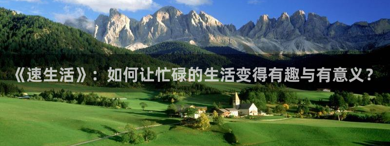 飘雪影视完整版在线观看：《速生活》：如何让忙碌的生活变得有趣与有意义？